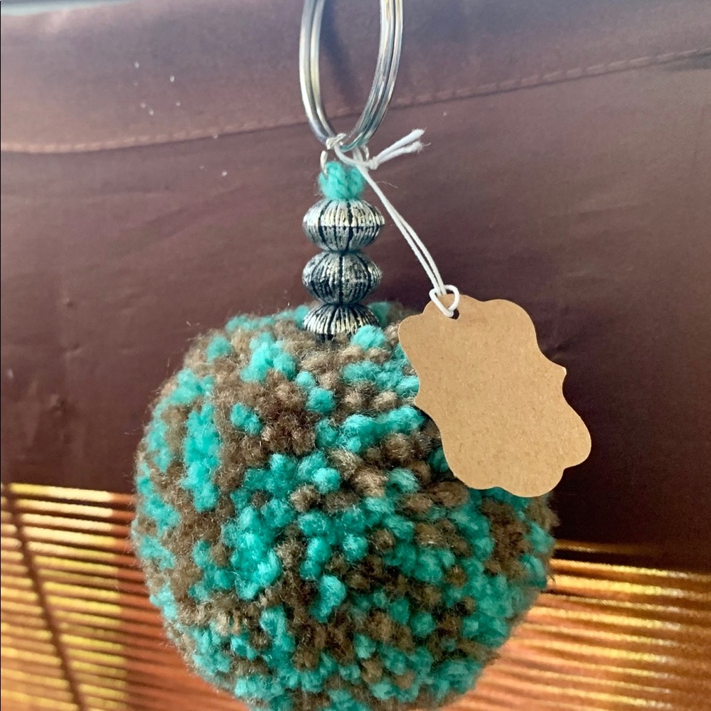 Pom Pom Keychain ! Handmade! NWT! 3”